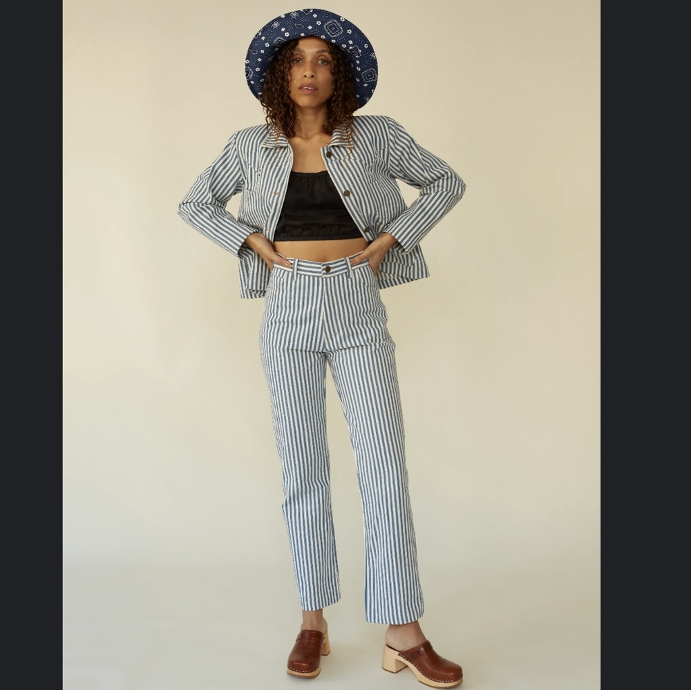 🆕 Lykke Wullf SET- RANCH CHORE JACKET (M) & JUNE PAINTER PANT (6) -STRIP